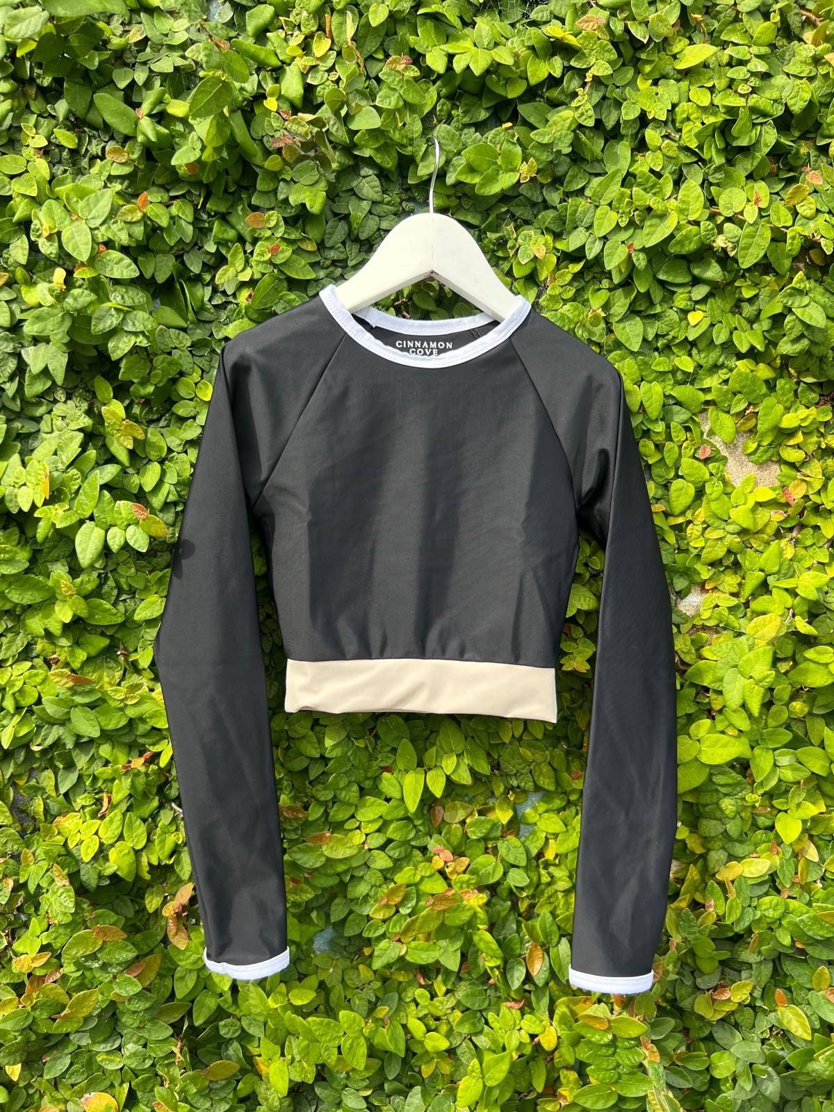 Cropped rash shirt in Orca