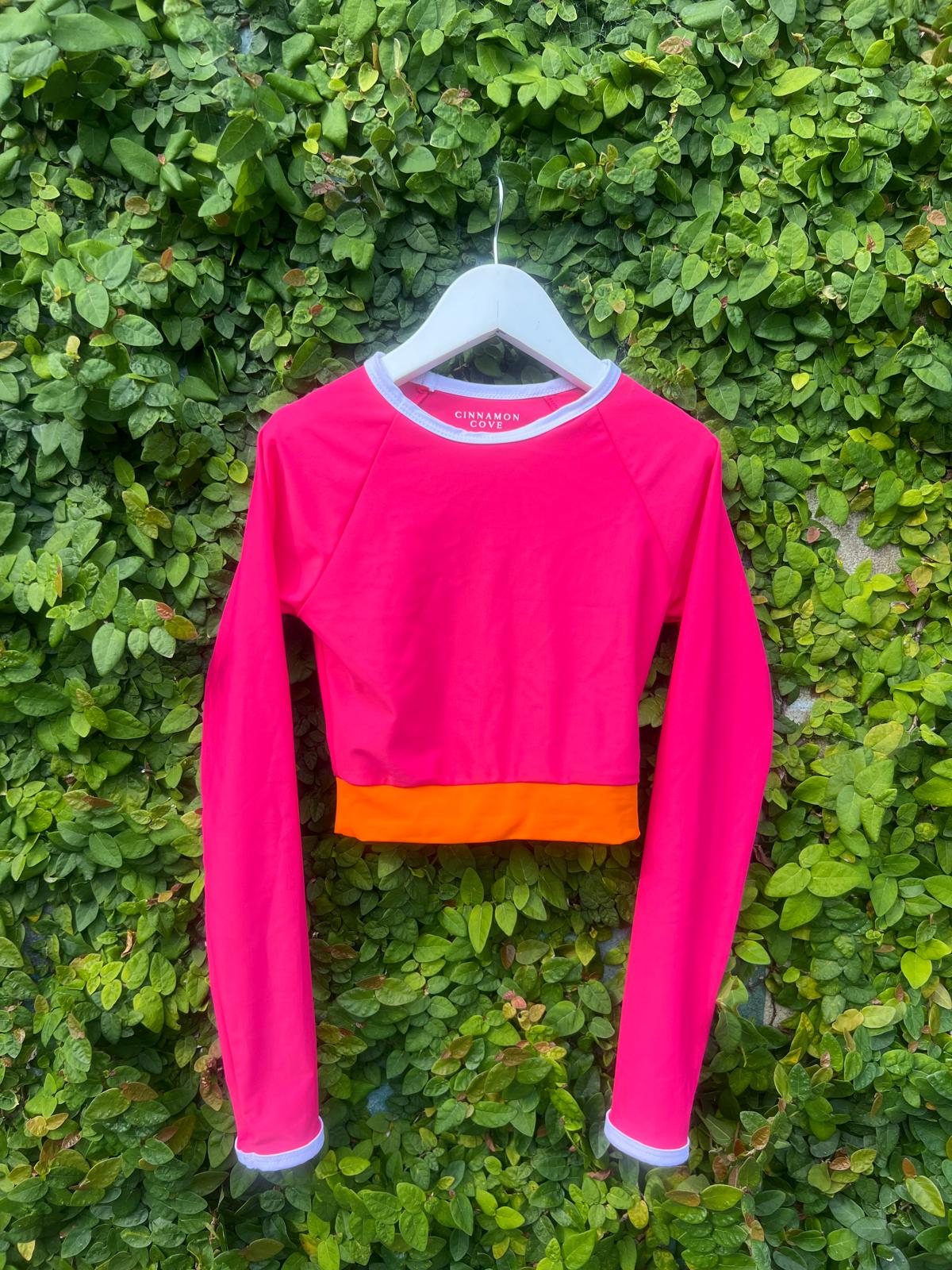 Cropped rash shirt in Clownfish