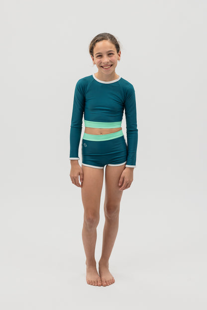 Cropped rash shirt in Three-from-the-Sea
