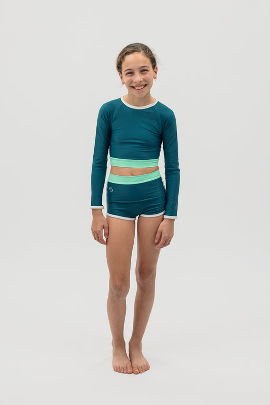 Cropped rash shirt in Three-from-the-Sea