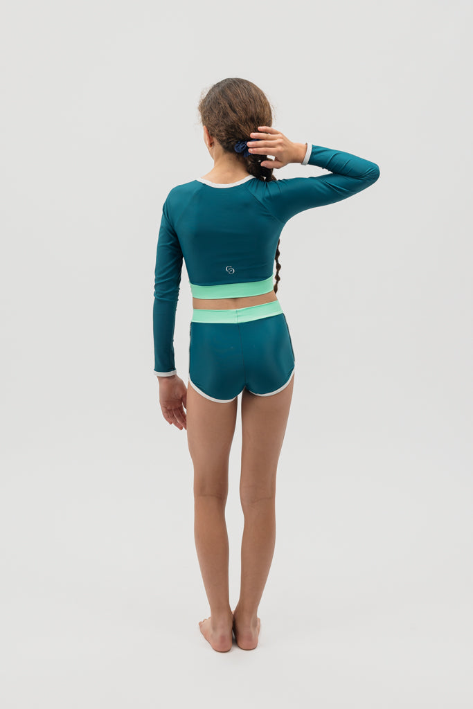 Cropped rash shirt in Three-from-the-Sea