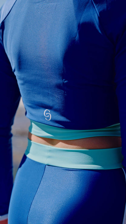 Cropped rash shirt in Azure